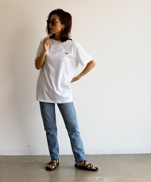 LACOSTE(ラコステ)の「【Holiday】LACOSTE コットンロゴTシャツ(Tシャツ/カットソー・レディース・ホワイト/ブラック・MEDIUM/LARGE/SMALL)」の7枚目の写真