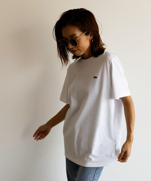 LACOSTE(ラコステ)の「【Holiday】LACOSTE コットンロゴTシャツ(Tシャツ/カットソー・レディース・ホワイト/ブラック・MEDIUM/LARGE/SMALL)」の8枚目の写真