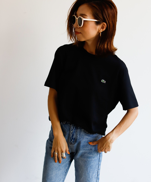 LACOSTE(ラコステ)の「【Holiday】LACOSTE コットンロゴTシャツ(Tシャツ/カットソー・レディース・ホワイト/ブラック・MEDIUM/LARGE/SMALL)」の10枚目の写真