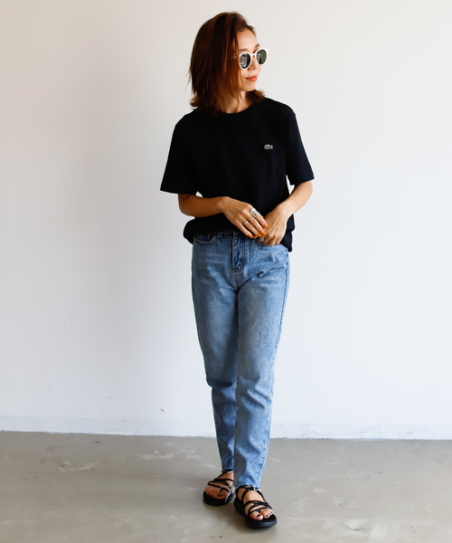 LACOSTE(ラコステ)の「【Holiday】LACOSTE コットンロゴTシャツ(Tシャツ/カットソー・レディース・ホワイト/ブラック・MEDIUM/LARGE/SMALL)」の11枚目の写真