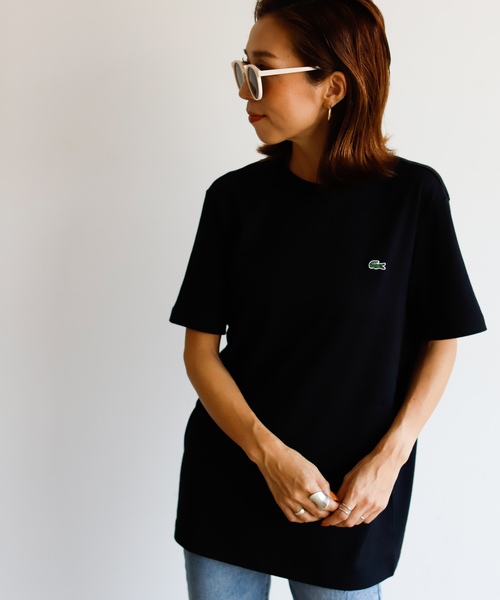 LACOSTE(ラコステ)の「【Holiday】LACOSTE コットンロゴTシャツ(Tシャツ/カットソー・レディース・ホワイト/ブラック・MEDIUM/LARGE/SMALL)」の12枚目の写真