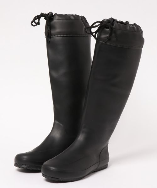 KOBE LETTUCE（コウベレタス）の「ポケッタブルロングレインブーツ（レインシューズ・レディース・ブラック/カーキ・LL/S/M/L）」の3枚目の写真