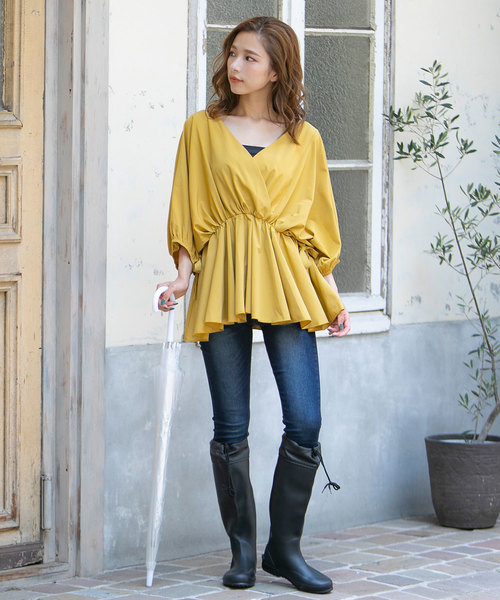 KOBE LETTUCE（コウベレタス）の「ポケッタブルロングレインブーツ（レインシューズ・レディース・ブラック/カーキ・LL/S/M/L）」の9枚目の写真