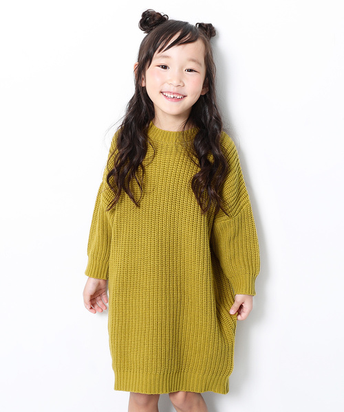 devirock(デビロック)の「畦編みニット長袖ワンピース(ワンピース・キッズ・アイボリー/スミクロ/ラベンダー/パープル系その他/ワイン/モカ/ベージュ/イエロー系その他・100cm/110cm/120cm/130cm/140cm/150cm/160cm)」の7枚目の写真