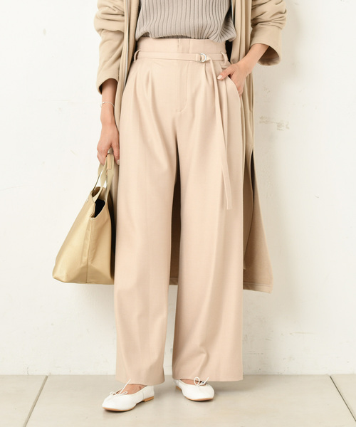 DouDou（ドゥドゥ）の「コスミカルウォームワイドパンツ（その他パンツ・レディース・ベージュ/キナリ/サックスブルー・36/38）」の16枚目の写真