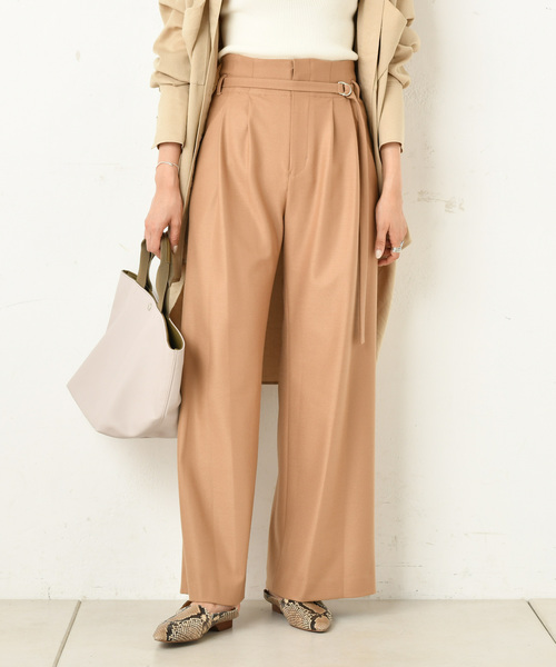 DouDou（ドゥドゥ）の「コスミカルウォームワイドパンツ（その他パンツ・レディース・ベージュ/キナリ/サックスブルー・36/38）」の5枚目の写真