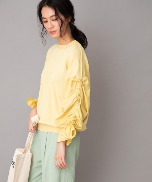 Munich（ミューニック）の「ストレッチニットシャーリングスリーブプルオーバー（ニット/セーター・レディース・ブラック/グレイッシュベージュ/ホワイト/ペールイエロー・FREE）」の7枚目の写真