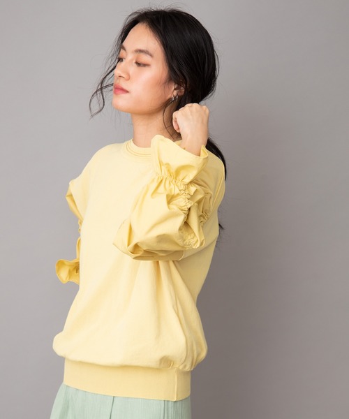 Munich（ミューニック）の「ストレッチニットシャーリングスリーブプルオーバー（ニット/セーター・レディース・ブラック/グレイッシュベージュ/ホワイト/ペールイエロー・FREE）」の8枚目の写真