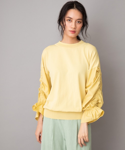 Munich（ミューニック）の「ストレッチニットシャーリングスリーブプルオーバー（ニット/セーター・レディース・ブラック/グレイッシュベージュ/ホワイト/ペールイエロー・FREE）」の9枚目の写真