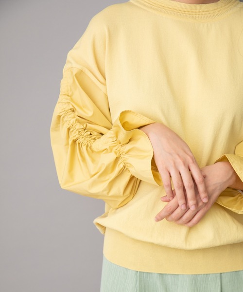 Munich（ミューニック）の「ストレッチニットシャーリングスリーブプルオーバー（ニット/セーター・レディース・ブラック/グレイッシュベージュ/ホワイト/ペールイエロー・FREE）」の12枚目の写真