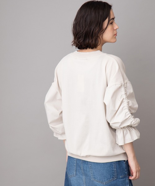 Munich（ミューニック）の「ストレッチニットシャーリングスリーブプルオーバー（ニット/セーター・レディース・ブラック/グレイッシュベージュ/ホワイト/ペールイエロー・FREE）」の16枚目の写真