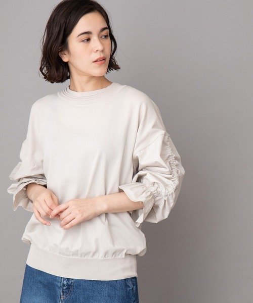 Munich（ミューニック）の「ストレッチニットシャーリングスリーブプルオーバー（ニット/セーター・レディース・ブラック/グレイッシュベージュ/ホワイト/ペールイエロー・FREE）」の18枚目の写真