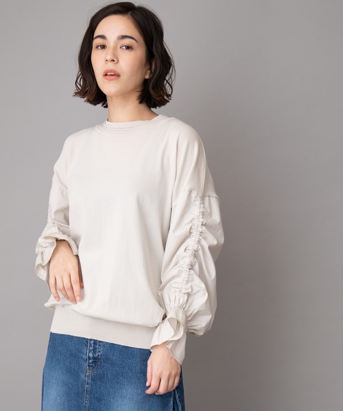 Munich（ミューニック）の「ストレッチニットシャーリングスリーブプルオーバー（ニット/セーター・レディース・ブラック/グレイッシュベージュ/ホワイト/ペールイエロー・FREE）」の19枚目の写真