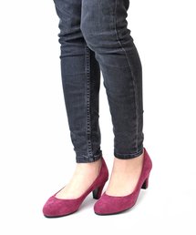 Liberty Doll /ストレスフリー ストレッチパンプス 5.5cmチャンキーヒール マシュマロクッション 美脚ポインテッドトゥ(1111)