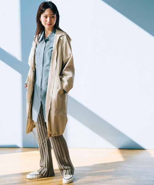 BEAUTY&YOUTH UNITED ARROWS（ビューティーアンドユースユナイテッドアローズ）の「BY∴ シアーポケットワイドシャツ -ウォッシャブル- ◆（シャツ/ブラウス・レディース・オフホワイト/ダークグリーン・SMALL/MEDIUM）」の3枚目の写真