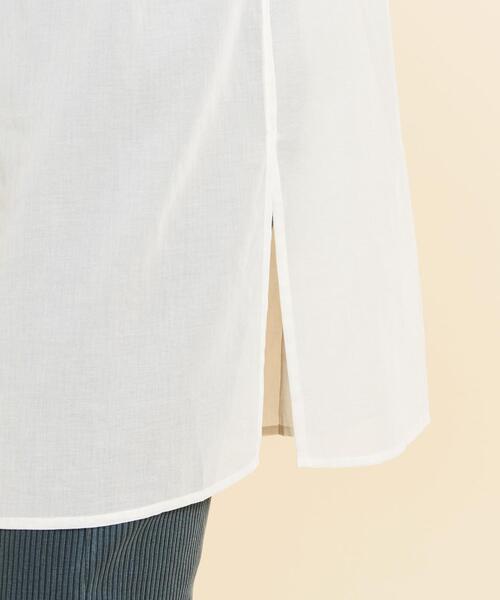 BEAUTY&YOUTH UNITED ARROWS（ビューティーアンドユースユナイテッドアローズ）の「BY∴ シアーポケットワイドシャツ -ウォッシャブル- ◆（シャツ/ブラウス・レディース・オフホワイト/ダークグリーン・SMALL/MEDIUM）」の5枚目の写真