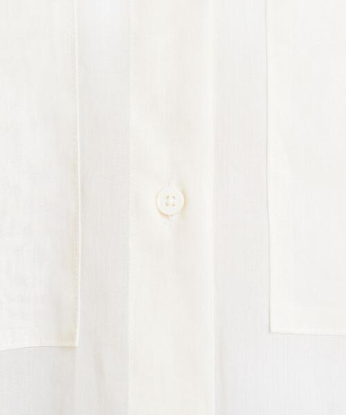 BEAUTY&YOUTH UNITED ARROWS（ビューティーアンドユースユナイテッドアローズ）の「BY∴ シアーポケットワイドシャツ -ウォッシャブル- ◆（シャツ/ブラウス・レディース・オフホワイト/ダークグリーン・SMALL/MEDIUM）」の6枚目の写真