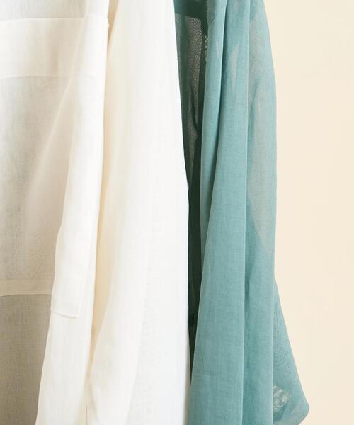 BEAUTY&YOUTH UNITED ARROWS（ビューティーアンドユースユナイテッドアローズ）の「BY∴ シアーポケットワイドシャツ -ウォッシャブル- ◆（シャツ/ブラウス・レディース・オフホワイト/ダークグリーン・SMALL/MEDIUM）」の7枚目の写真