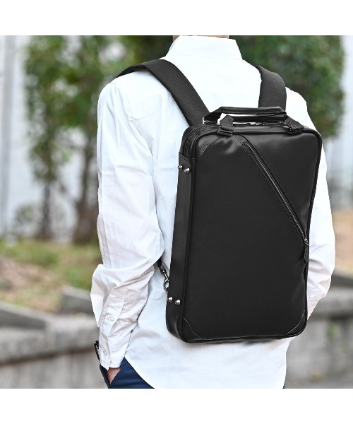 ZARIO（ザリオ）の「2way本革スタイリッシュスリムビジネスリュック（ビジネスバッグ・メンズ・ブラック/ネイビー/マルーン/グリーン・ONE SIZE）」の15枚目の写真