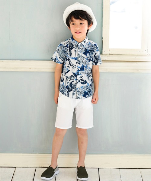 BeBe(ベベ)の「BeBe/ダンプ ウエスト ゴム 膝上 パンツ 男の子 BEBE bebe キッズ ジュニア 子供 こども 子ども 通園 通学 コットン ホワイト ブラック 90㎝ 100㎝ 110㎝ 120㎝ 130㎝ 140㎝ 150㎝(その他パンツ・キッズ・ホワイト/ブラック・100/90/110/120/150/130/140)」の5枚目の写真