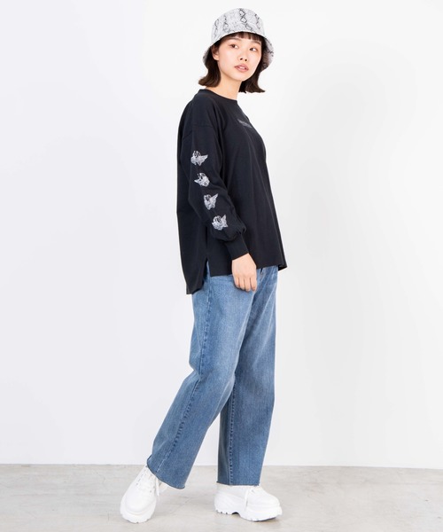 WEGO（ウィゴー）の「WEGO/エンジェルモチーフロンT（Tシャツ/カットソー・レディース・ホワイト/ブラック・FREE）」の8枚目の写真