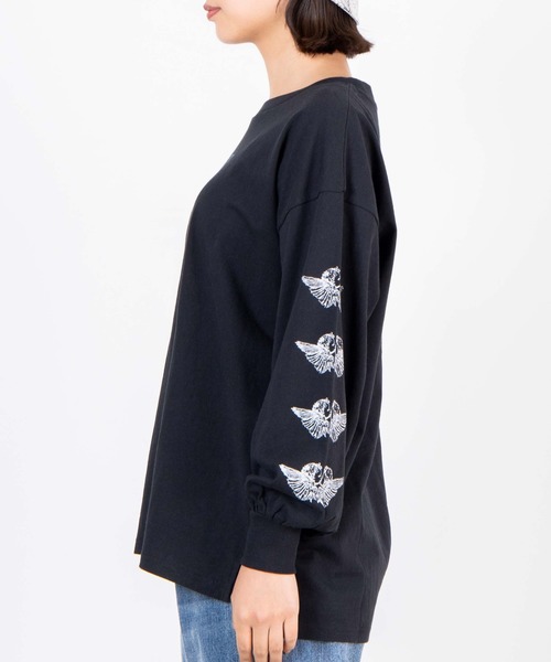 WEGO（ウィゴー）の「WEGO/エンジェルモチーフロンT（Tシャツ/カットソー・レディース・ホワイト/ブラック・FREE）」の20枚目の写真