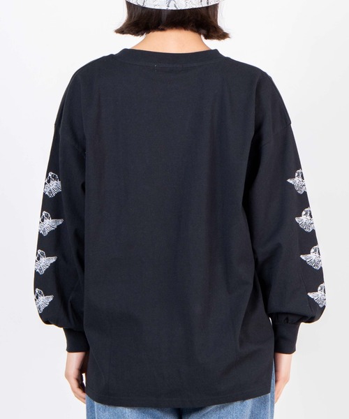 WEGO（ウィゴー）の「WEGO/エンジェルモチーフロンT（Tシャツ/カットソー・レディース・ホワイト/ブラック・FREE）」の21枚目の写真