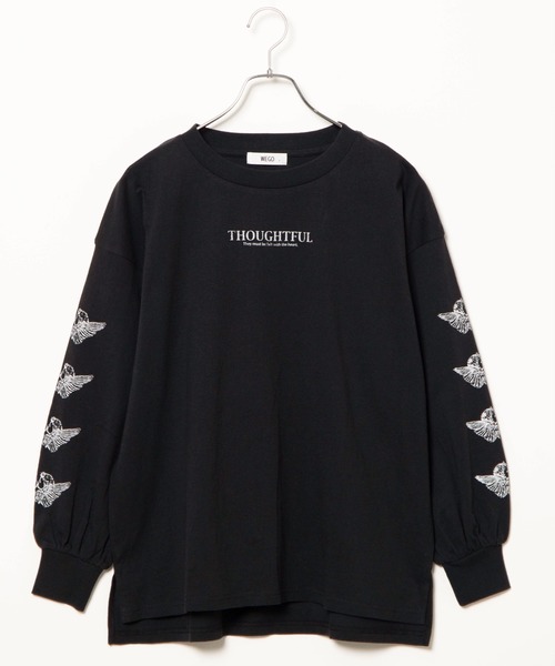 WEGO（ウィゴー）の「WEGO/エンジェルモチーフロンT（Tシャツ/カットソー・レディース・ホワイト/ブラック・FREE）」の10枚目の写真