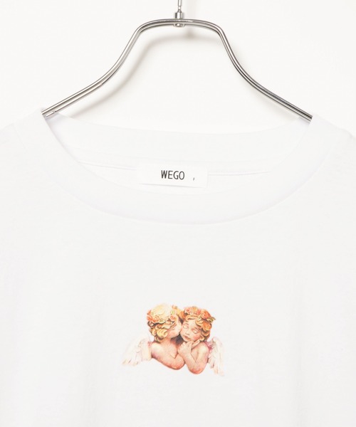 WEGO（ウィゴー）の「WEGO/エンジェルモチーフロンT（Tシャツ/カットソー・レディース・ホワイト/ブラック・FREE）」の12枚目の写真