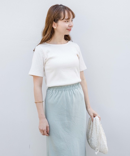 flower(フラワー)の「フューリーリボントップ(Tシャツ/カットソー・レディース・ホワイト/ベージュ/ラベンダー・FREE)」の7枚目の写真