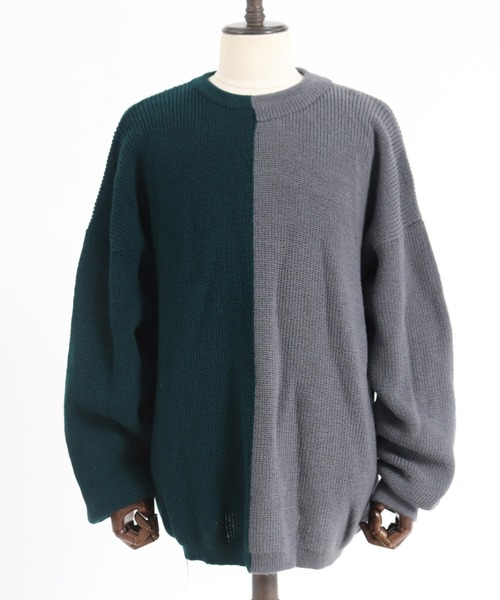 ANGENEHM(アンゲネーム)の「mn2199-Center Switch Knit Pullover (MADE IN JAPAN)(ニット/セーター・メンズ・ブラック×グレー/グレー系その他・S/M/L)」の14枚目の写真