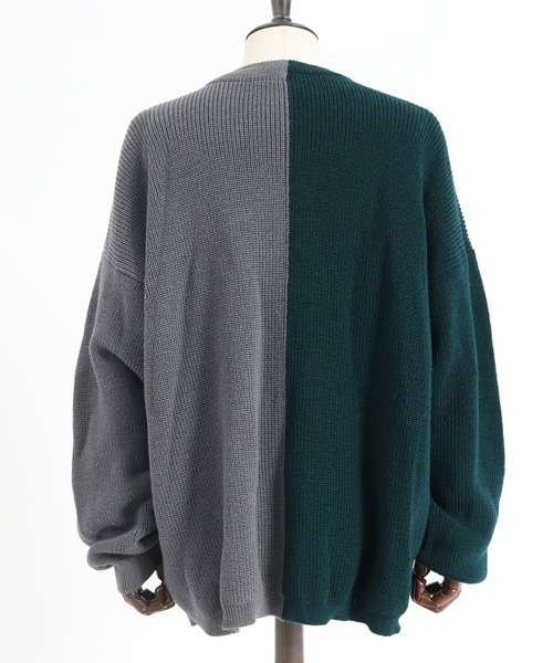 ANGENEHM(アンゲネーム)の「mn2199-Center Switch Knit Pullover (MADE IN JAPAN)(ニット/セーター・メンズ・ブラック×グレー/グレー系その他・S/M/L)」の12枚目の写真
