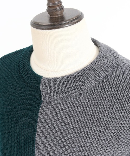 ANGENEHM(アンゲネーム)の「mn2199-Center Switch Knit Pullover (MADE IN JAPAN)(ニット/セーター・メンズ・ブラック×グレー/グレー系その他・S/M/L)」の16枚目の写真