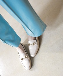 SESTO | かかとが踏めてバブーシュにもなる！ウッドヒールのスクエアトゥトラッドローファーパンプス(ローファー)