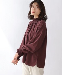 レースネックシャーリングブラウス 895259