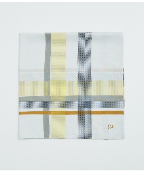 SIPULI（シプリ）の「Mantero / コットンシルク ビックチェックプリントスカーフ（ストール/ショール・レディース・ホワイト/アイボリー・フリー）」の2枚目の写真