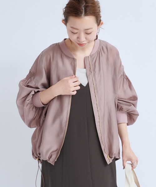 DouDou（ドゥドゥ）の「シアーブルゾン（ブルゾン・レディース・ブラック/ピンク/ベージュ・FREE）」の19枚目の写真