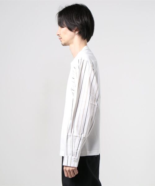 THEE（シー）の「【THEE】ストライプロングスリーブティーシャツ/CT-CS-01（Tシャツ/カットソー・メンズ・ネイビー/ホワイト・2/1）」の3枚目の写真