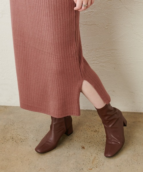 natural couture（ナチュラルクチュール）の「もちもちニットボトルネックリブワンピース（ワンピース・レディース・ブラック/ダークブラウン/ミント/モカ/ライトベージュ・FREE）」の21枚目の写真