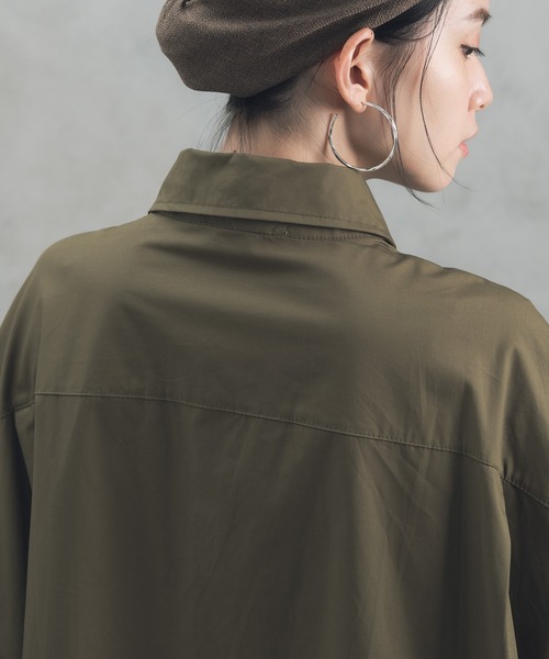 manana suerte（マニャーナスエルテ）の「オーバールーズシャツチュニック（シャツ/ブラウス・レディース・ブラック/カーキ・FREE）」の12枚目の写真