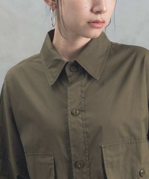 manana suerte（マニャーナスエルテ）の「オーバールーズシャツチュニック（シャツ/ブラウス・レディース・ブラック/カーキ・FREE）」の16枚目の写真