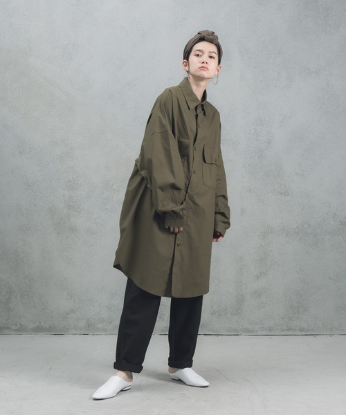 manana suerte（マニャーナスエルテ）の「オーバールーズシャツチュニック（シャツ/ブラウス・レディース・ブラック/カーキ・FREE）」の21枚目の写真