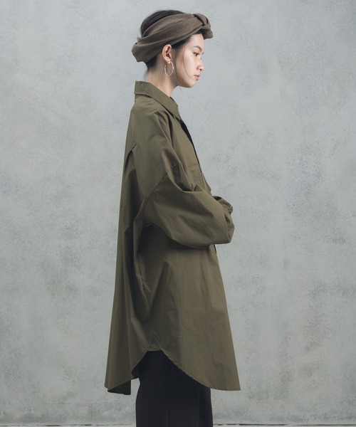 manana suerte（マニャーナスエルテ）の「オーバールーズシャツチュニック（シャツ/ブラウス・レディース・ブラック/カーキ・FREE）」の20枚目の写真