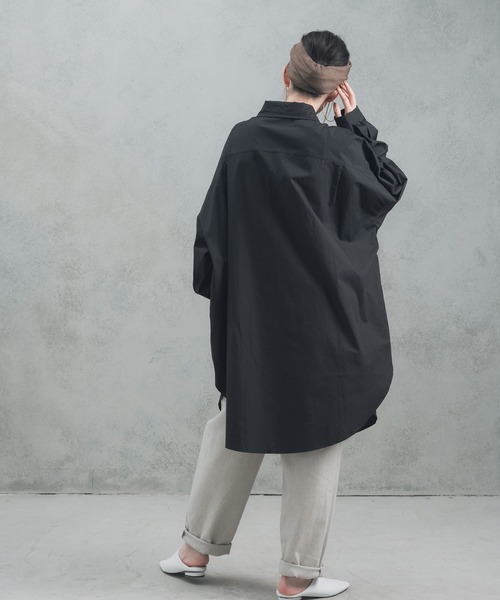 manana suerte（マニャーナスエルテ）の「オーバールーズシャツチュニック（シャツ/ブラウス・レディース・ブラック/カーキ・FREE）」の11枚目の写真