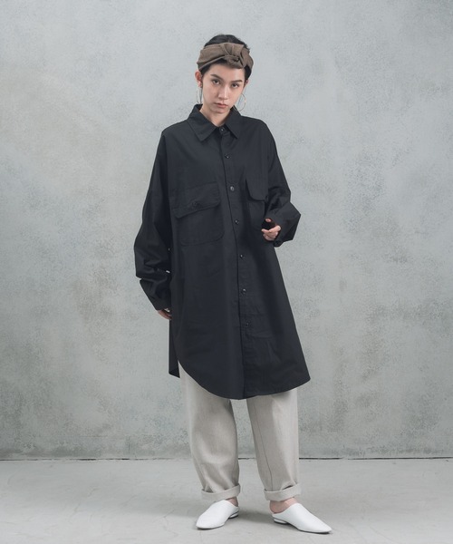 manana suerte（マニャーナスエルテ）の「オーバールーズシャツチュニック（シャツ/ブラウス・レディース・ブラック/カーキ・FREE）」の9枚目の写真