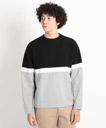 BASECONTROL（ベースコントロール）の「◆Horizon dream バイカラー切替クルーネックスウェット（Tシャツ/カットソー）」