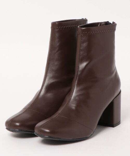 PRIVATE LABEL（プライベートレーベル）の「センターシームストレッチショートブーツ（ブーツ・レディース・ブラウン/ブラック/アイボリー・LL/M/S/L）」の11枚目の写真