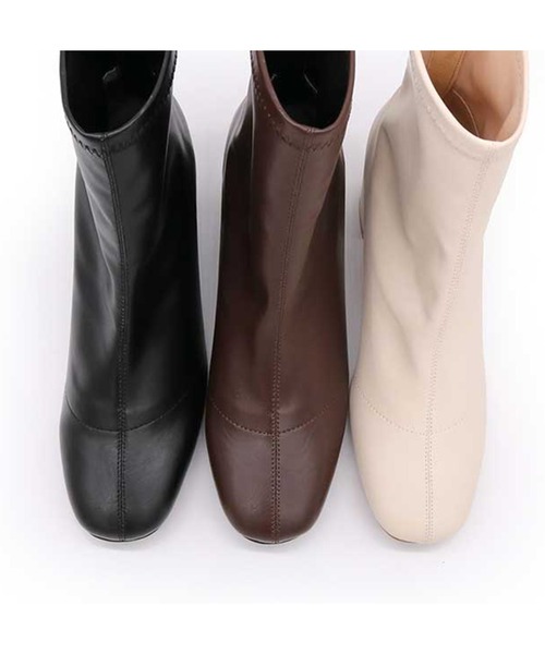 PRIVATE LABEL（プライベートレーベル）の「センターシームストレッチショートブーツ（ブーツ・レディース・ブラウン/ブラック/アイボリー・LL/M/S/L）」の8枚目の写真