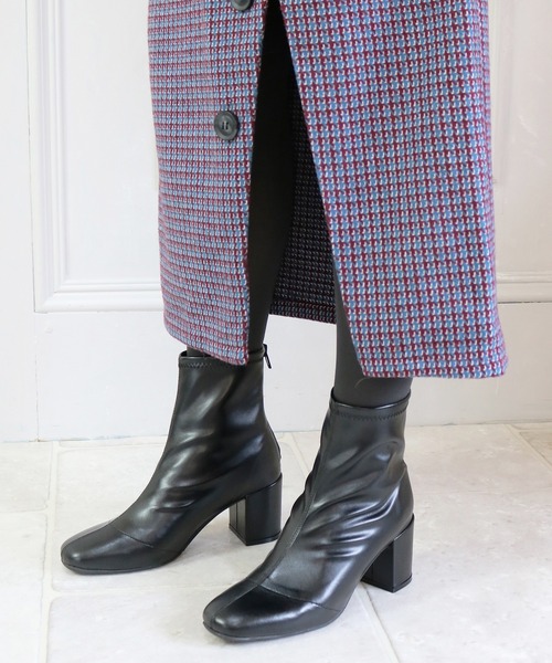 PRIVATE LABEL（プライベートレーベル）の「センターシームストレッチショートブーツ（ブーツ・レディース・ブラウン/ブラック/アイボリー・LL/M/S/L）」の13枚目の写真