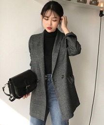 DAY CLOSET（デイ クローゼット）の「【春・秋おすすめ/おうちで洗える/UVケア】袖スリット入りグレンチェックテーラードジャケット レディース（テーラードジャケット）」